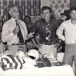1970's (late) - Avala Presentation - Former Crvena Zvezda Captain Rajko Mitic (left)